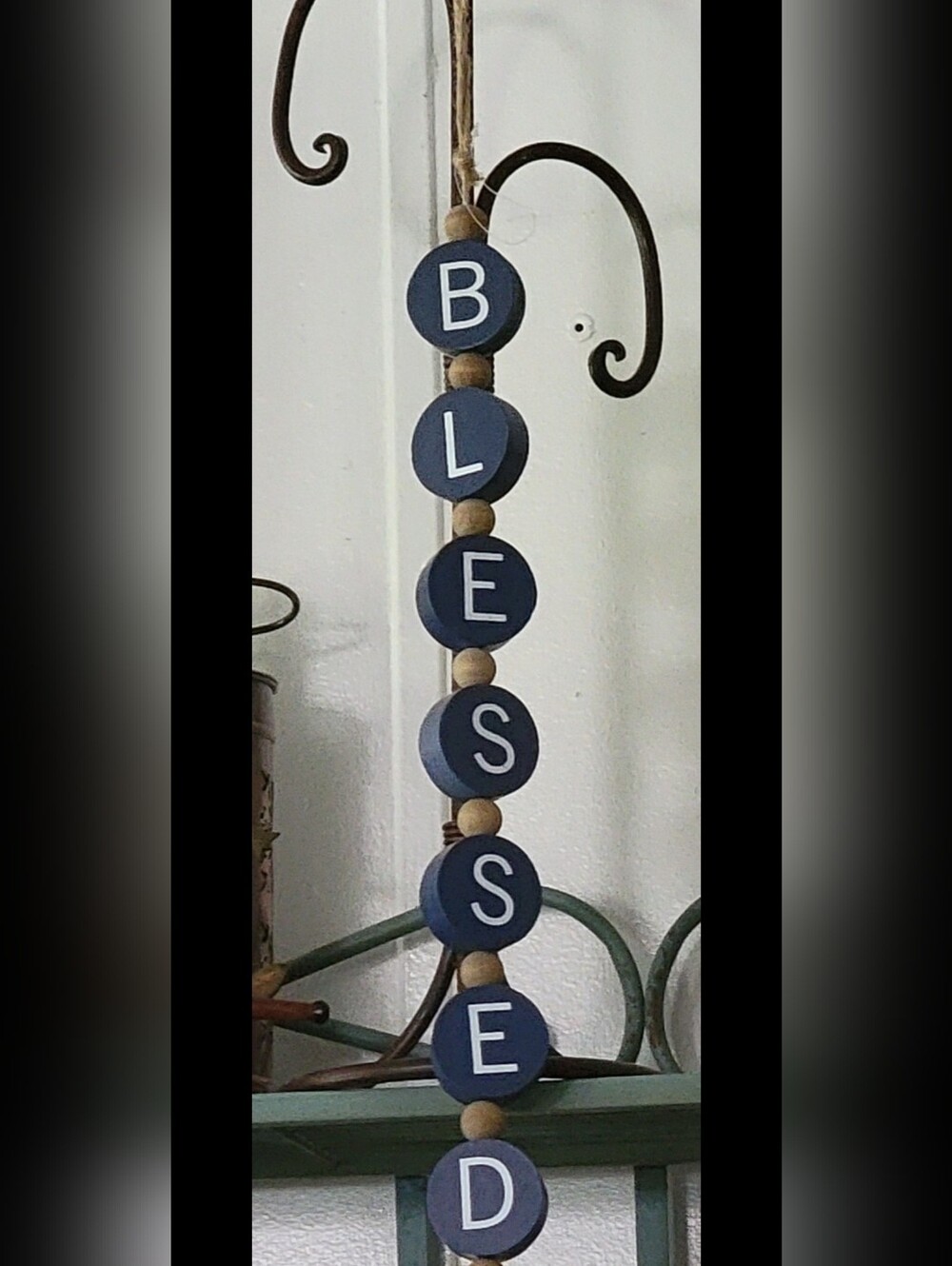 Blue 'Blessed' Beaded Wall Hanging - Hobby Lobby